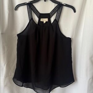 Sweet Journey Black Crochet Lace Racerback Tank Top Blouse M